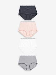 Rayas en rosa/azul - Pack de 4 bragas con logotipo - Imagen 1 de 8