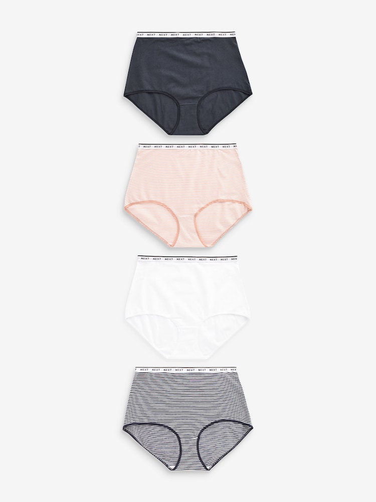 Rayas en rosa/azul - Pack de 4 bragas con logotipo - Imagen 1 de 8
