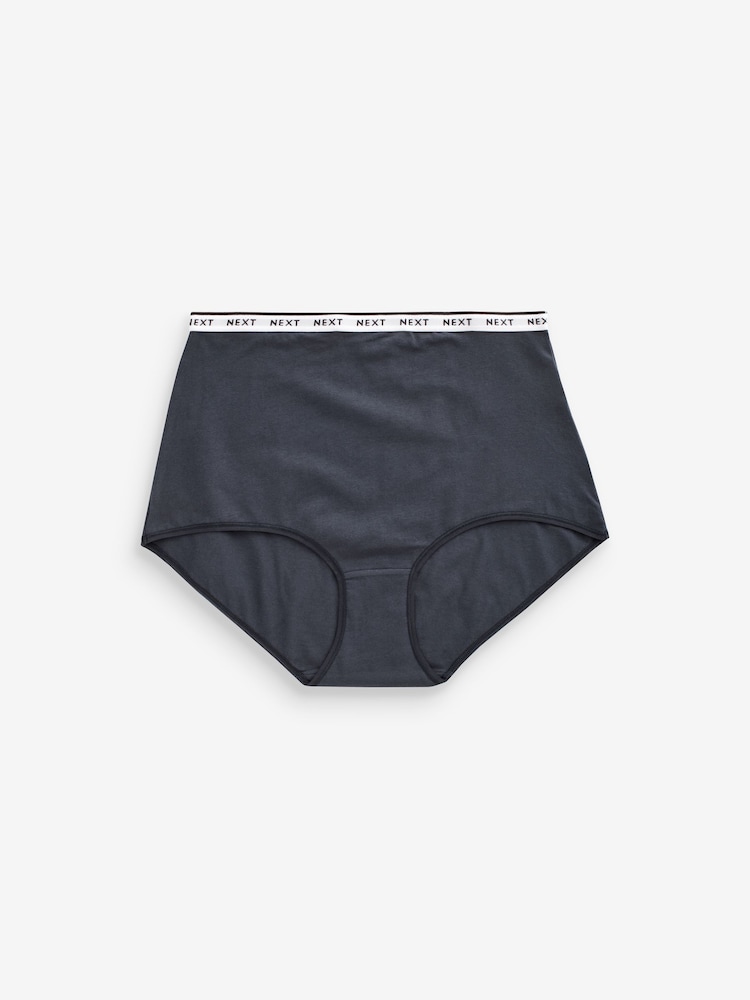 Pink/Blue Stripe Full Brief Logo Knickers 4 Pack - Image 6 of 8