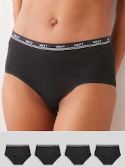 Black Midi Logo Knickers 4 Pack - Image 1 of 6