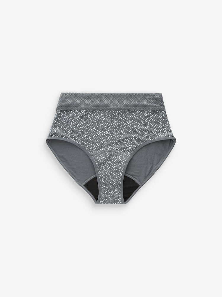 Print/Plain Full Brief Medium Flow Period Knickers 2 Pack - Image 7 of 7