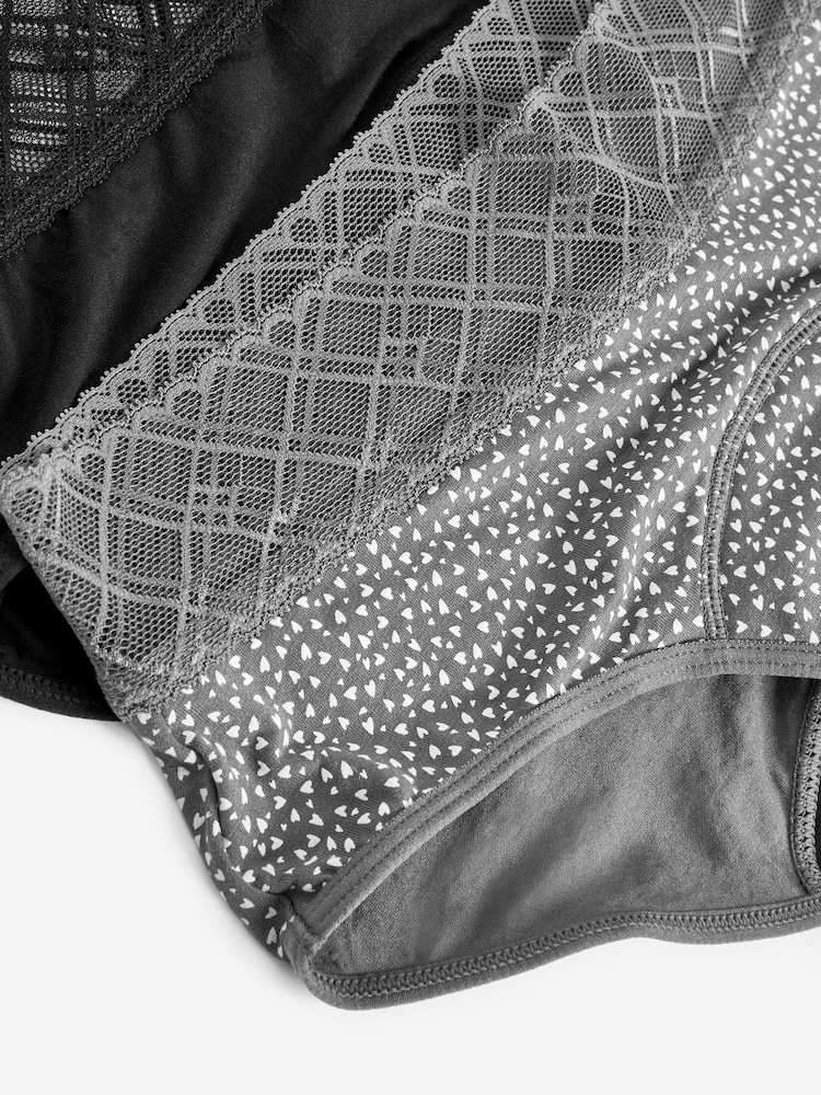 Print/Plain Short Medium Flow Period Knickers 2 Pack - Image 9 of 9