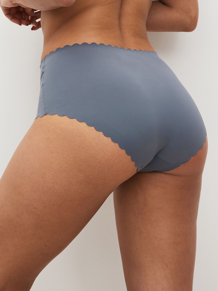 Navy Blue Midi No VPL Scallop Edge Knickers - Image 2 of 4 Navy Blue Midi No VPL Scallop Edge Knickers - Image 2 of 4