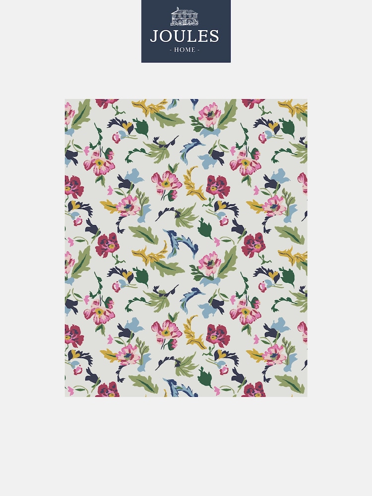 Joules Cream Cambridge Painted Floral Wallpaper Sample - Image 2 of 3