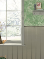 Joules Green Mono Farm Wallpaper Sample - Image 1 of 3