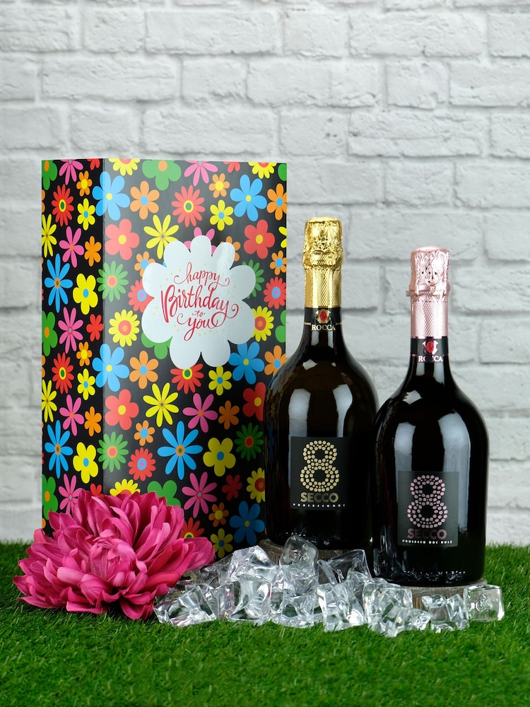 Le Bon Vin Happy Birthday Vintage Prosecco Wine Duo Gift Boxed - Image 1 of 2