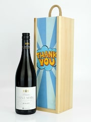 Le Bon Vin Thank you Reserve Merlot, Wooden Boxed Wine Gift - Image 2 of 2