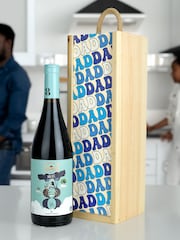 Le Bon Vin Dad Malbec, Wooden Boxed Wine Gift - Image 1 of 2