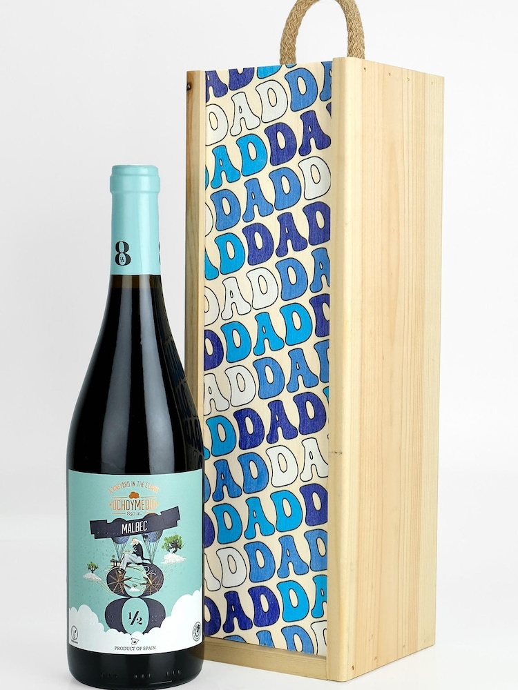 Le Bon Vin Dad Malbec, Wooden Boxed Wine Gift - Image 2 of 2