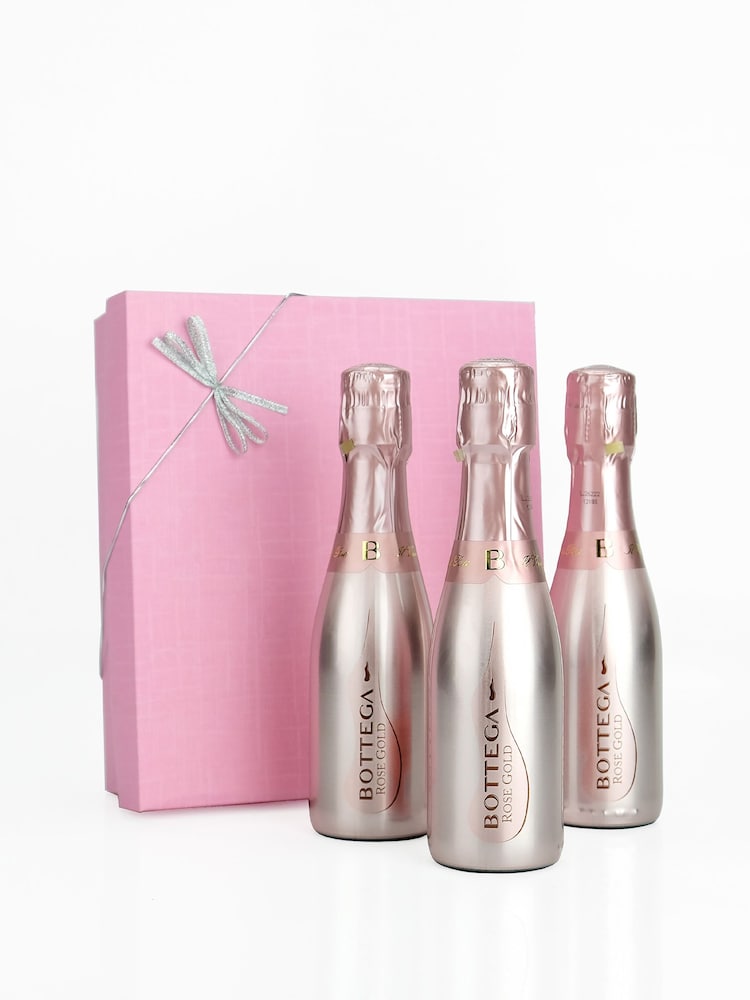 Le Bon Vin Bottega Rose Gold Mini Sparkling Trio Boxed Gift - Image 1 of 1