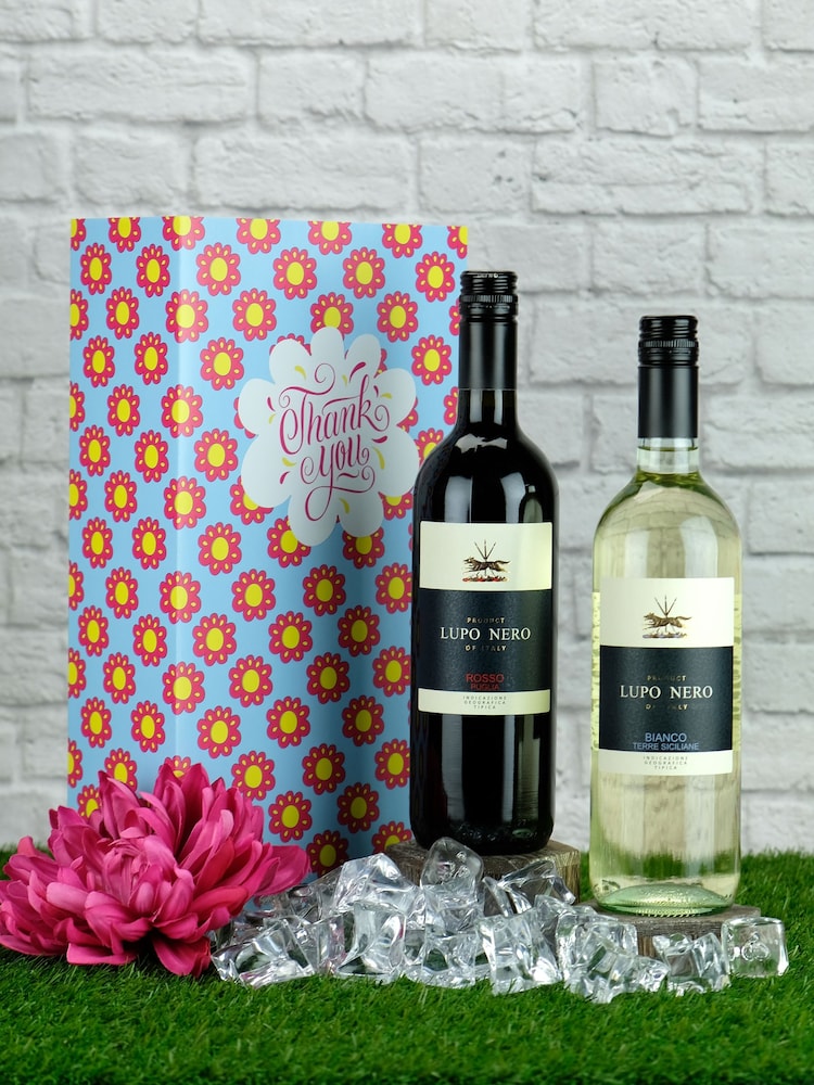 Le Bon Vin Thank You Italian Red & White Wine Duo Boxed Gift - Image 1 of 2