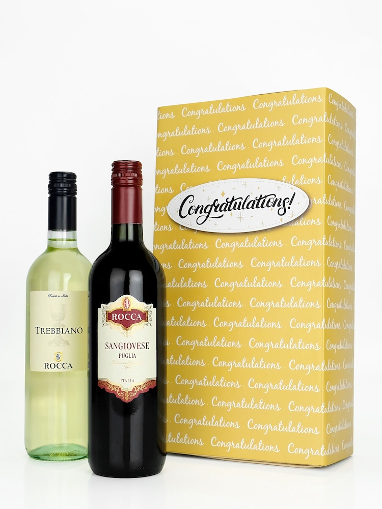 Le Bon Vin Congratulations Italian Red & White Wine Boxed Gift - Image 1 of 1