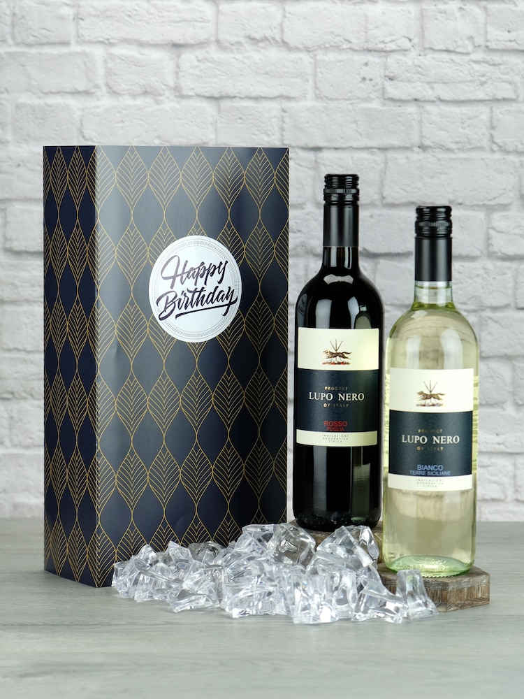 Le Bon Vin Happy Birthday Italian Red & White Wine Duo Boxed Gift - Image 1 of 2