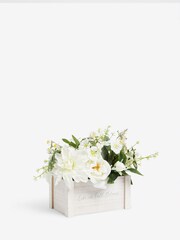White Artificial White Blooms In Windowbox - Image 3 of 4