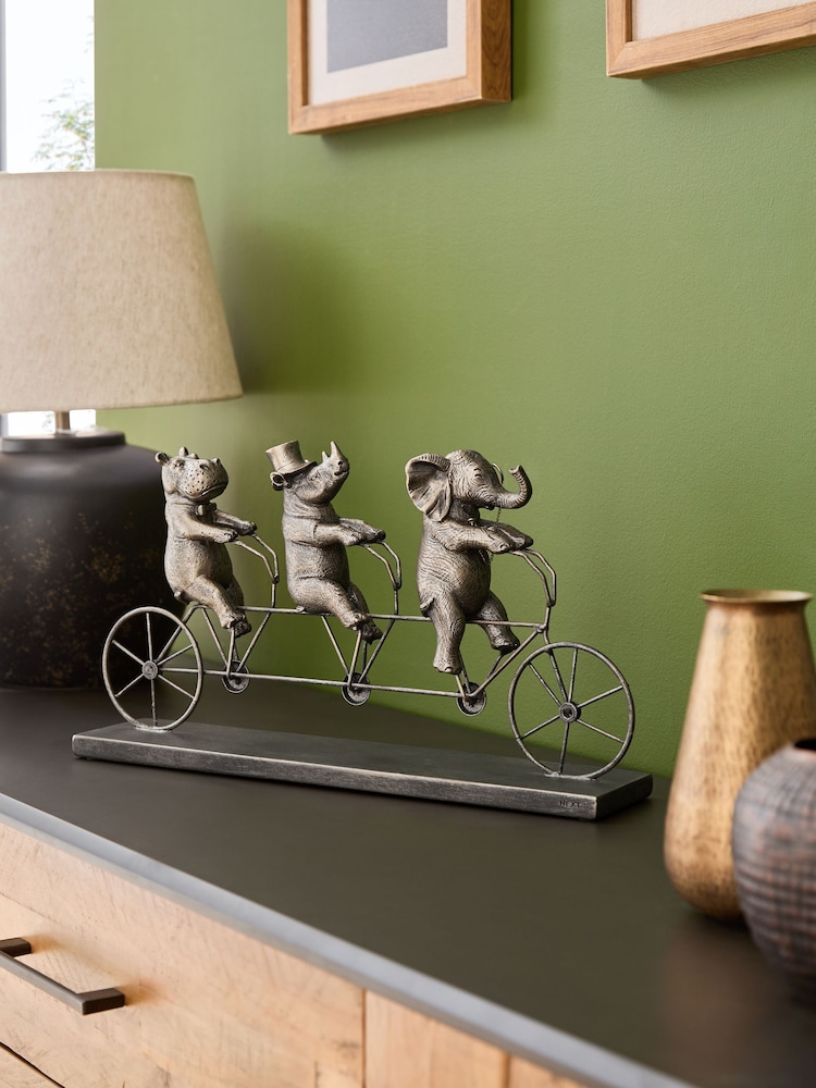 Bronze Tandem Bicycle Animal Ornament - Image 1 of 4