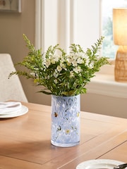 Blue Bee Emblem Confetti Glass Vase - Image 1 of 3