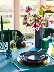 Green Wiggle Arm Glass Taper Candle Holder - Image 3 of 5