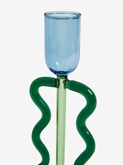 Green Wiggle Arm Glass Taper Candle Holder - Image 5 of 5
