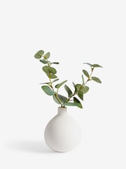 Green Artificial Eucalyptus In White Vase - Image 3 of 4