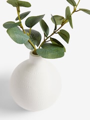 Green Artificial Eucalyptus In White Vase - Image 4 of 4