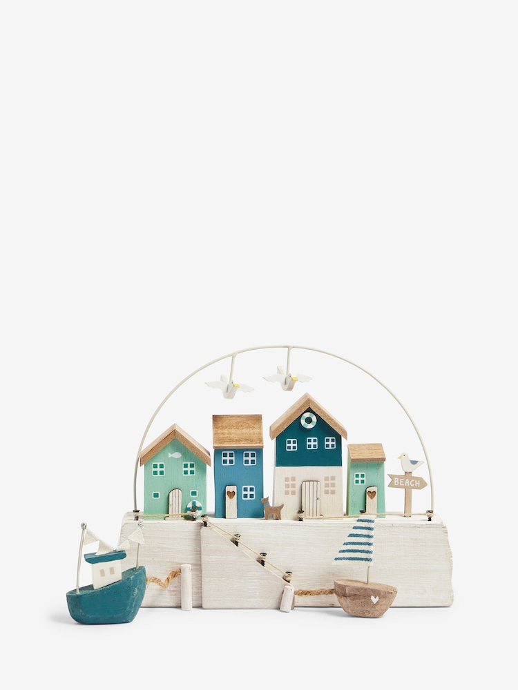 Blue Coastal Harbour Scene Ornament - Image 2 of 4