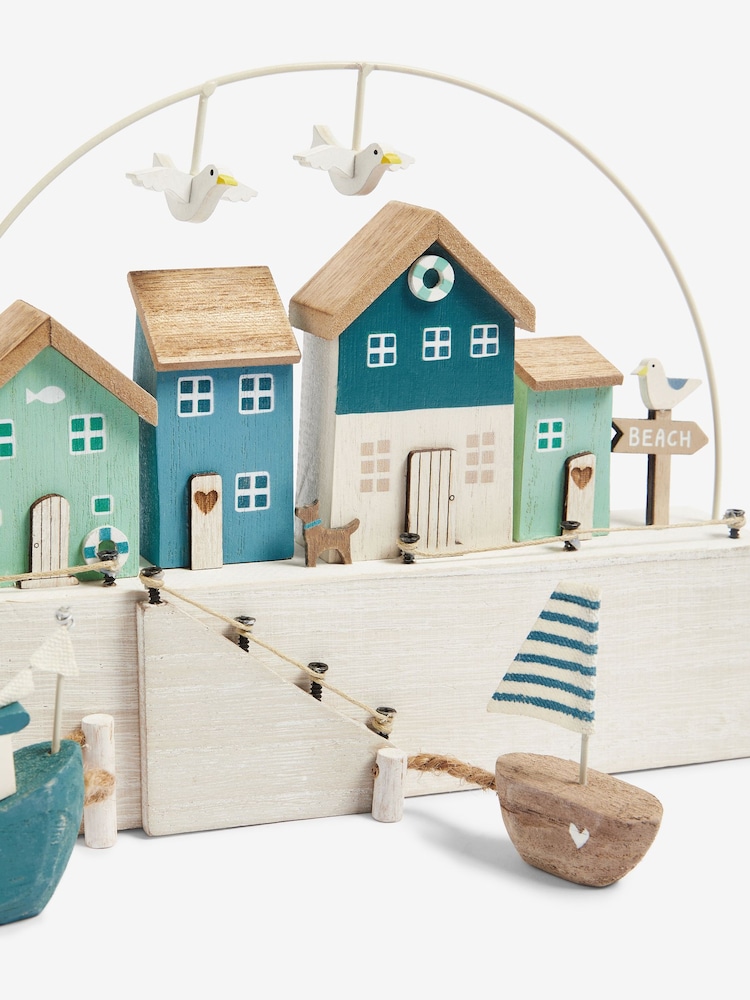Blue Coastal Harbour Scene Ornament - Image 4 of 4