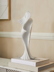 White Pleat Sculpture Ornament - Image 1 of 4