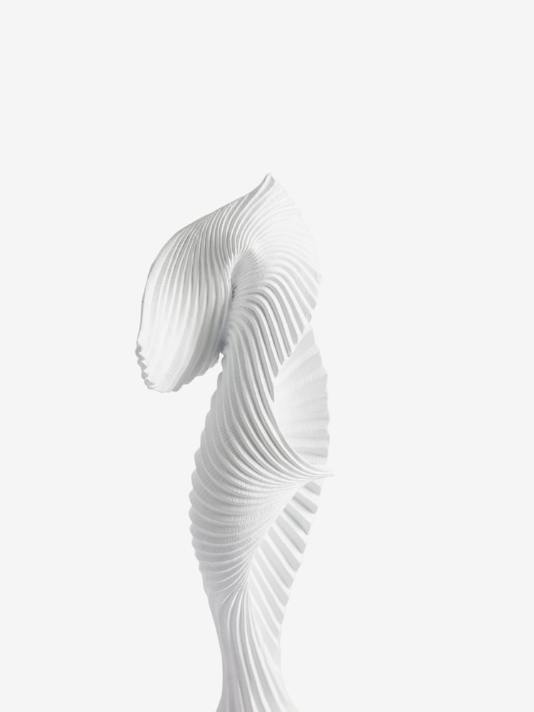 White Pleat Sculpture Ornament - Image 4 of 4