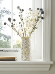 Yellow Ditsy Floral Scalloped Edge Vase - Image 2 of 5
