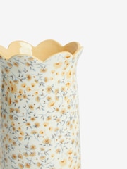 Yellow Ditsy Floral Scalloped Edge Vase - Image 3 of 5
