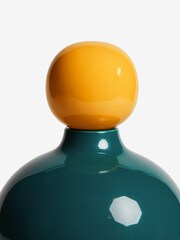 Teal Blue Rounded Lidded Ceramic Vase - Image 4 of 4