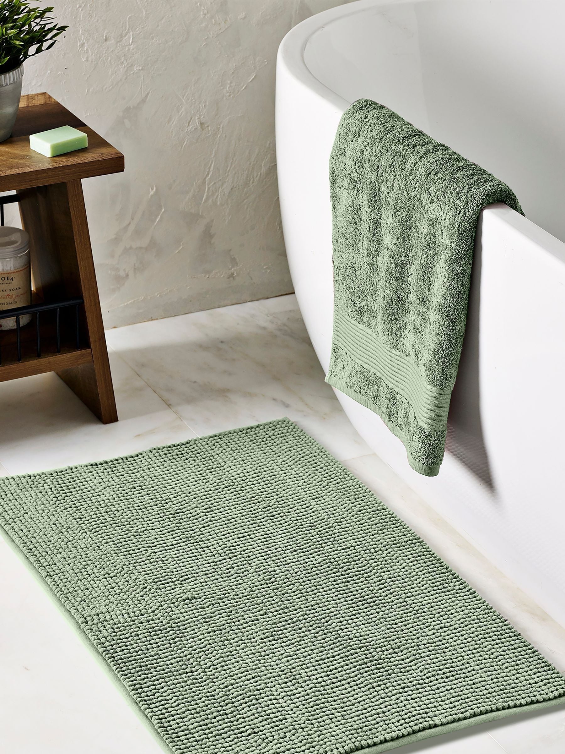 Sage Green Bobble Bath Mat
