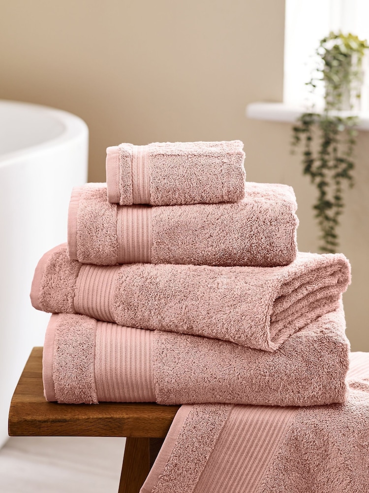 Pink Peachy Egyptian Cotton Towel - Image 1 of 5