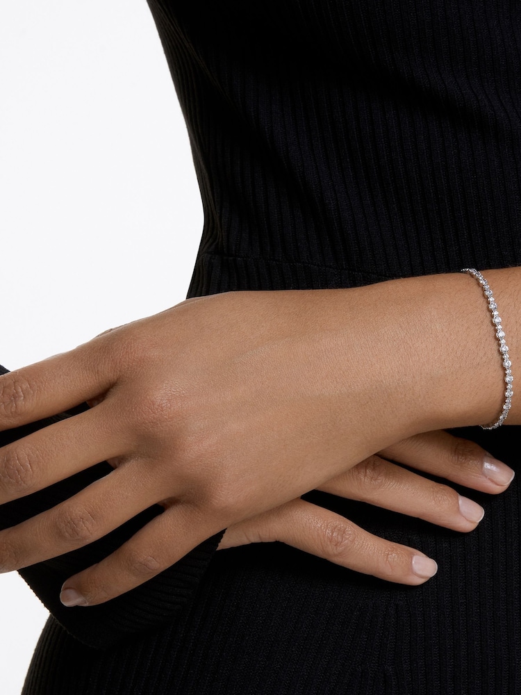 Swarovski Silver Tone Subtle Soft Rhodium Shiny Bracelet - Image 7 of 7