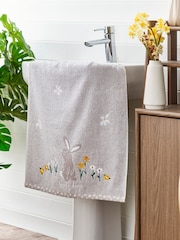 Grey Bunnies 100% Cotton Towel - Image 2 of 4