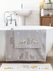 Grey Bunnies 100% Cotton Towel - Image 3 of 4