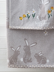 Grey Bunnies 100% Cotton Towel - Image 4 of 4