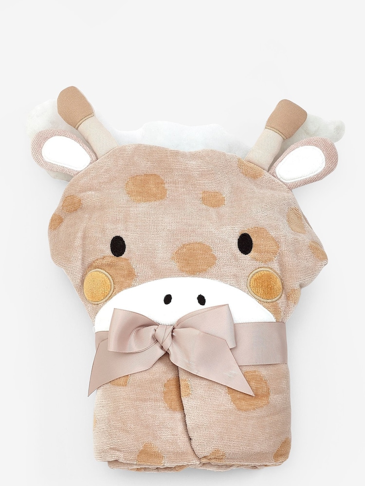 Giraffe Natural Children's Cotton Hooded Towel - Image 2 of 2