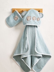Blue Lion 100% Cotton Newborn Hooded Baby Towel - Image 2 of 3
