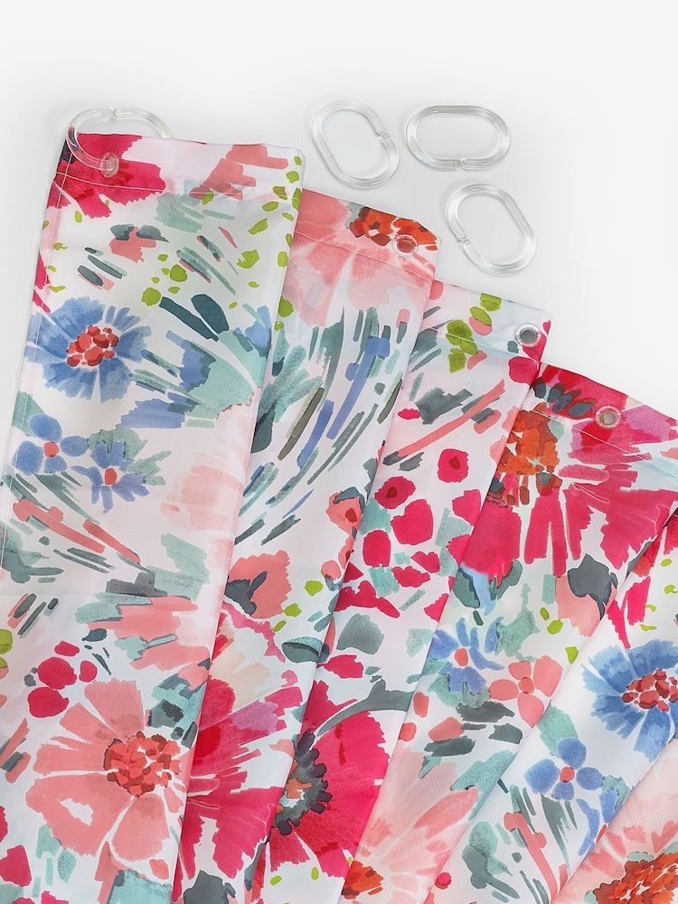Multi Multi Floral Shower Curtain - Image 2 of 2 Multi Multi Floral Shower Curtain - Image 2 of 2