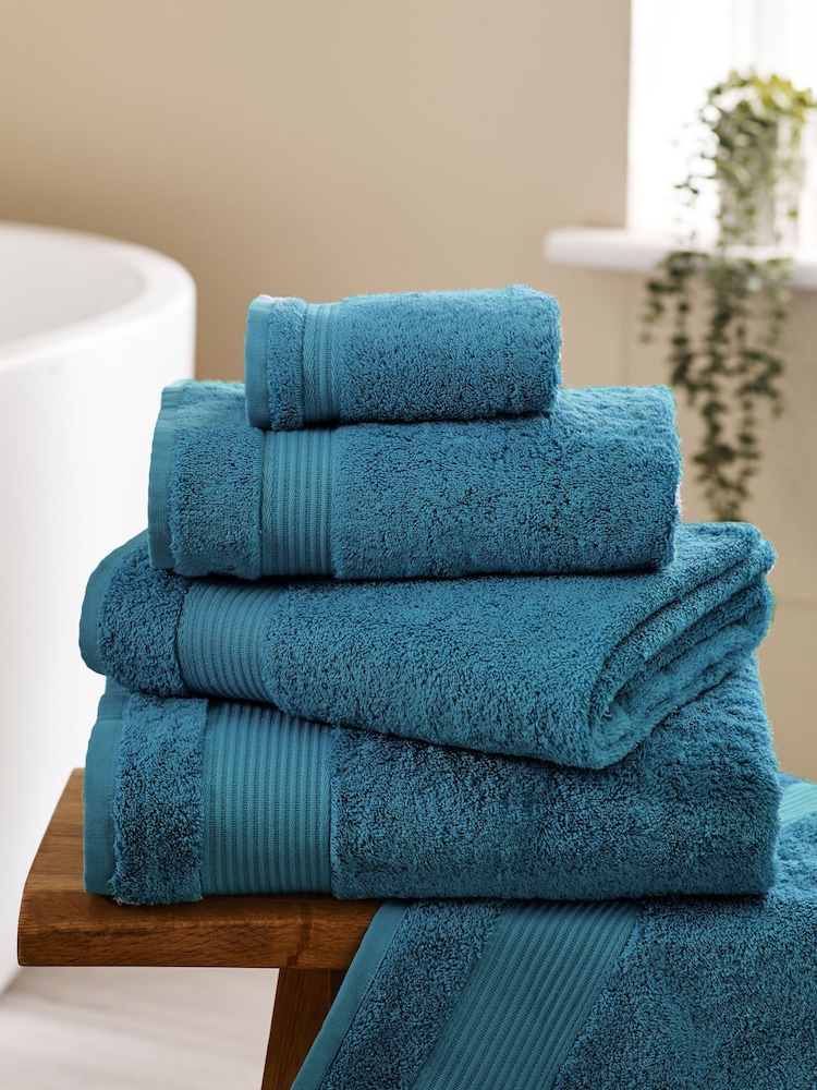 Blue Teal Light Egyptian Cotton Towel - Image 1 of 5