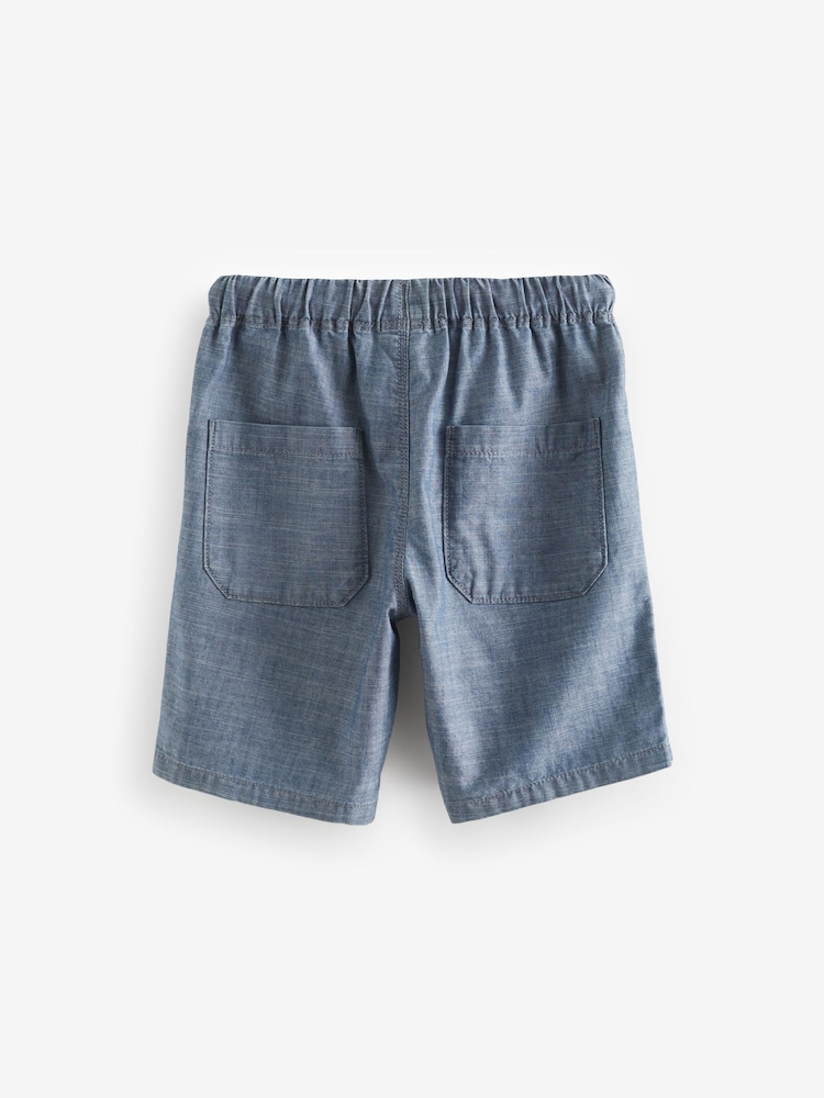Blautöne/Weiss - 100% Cotton Pull-On Shorts (3-16yrs) - Bild 2 von 3