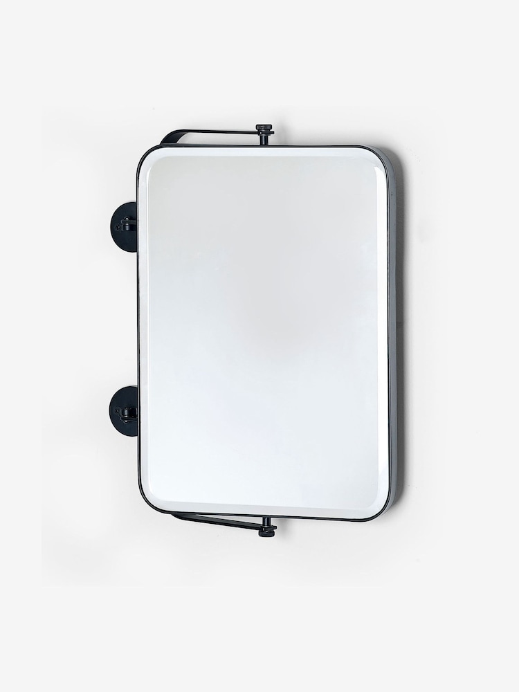 Black Rectangle Space Saving Pull Out Wall Mirror - Image 4 of 6