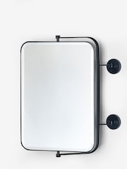 Black Rectangle Space Saving Pull Out Wall Mirror - Image 5 of 6