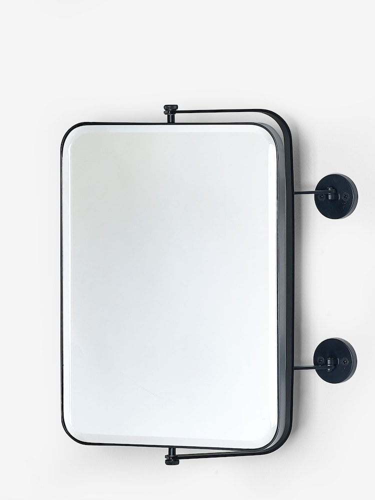 Black Rectangle Space Saving Pull Out Wall Mirror - Image 5 of 6