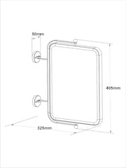 Black Rectangle Space Saving Pull Out Wall Mirror - Image 6 of 6