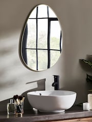Gold Pebble Round Bathroom Wall Mirror - Image 1 of 6
