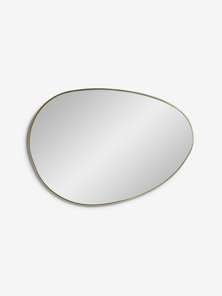 Gold Pebble Round Bathroom Wall Mirror - Image 4 of 6