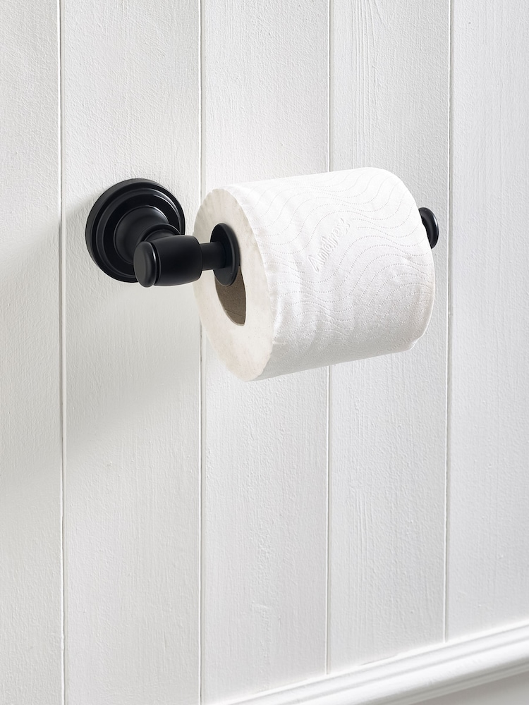 Black Heritage Wall Mount Toilet Roll Holder - Image 1 of 6