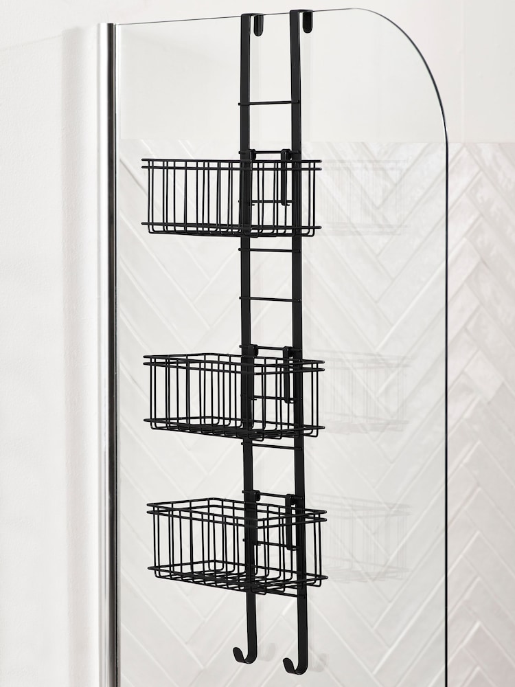 Black Adjustable Shelf Shower Caddy - Image 2 of 4